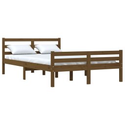 vidaXL Bedframe massief hout honingbruin 140x190 cm