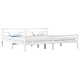 vidaXL Bedframe massief hout wit 200x200 cm