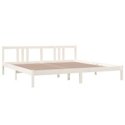 vidaXL Bedframe massief hout wit 200x200 cm