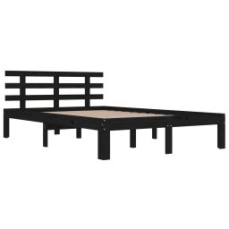 vidaXL Bedframe massief hout zwart 200x200 cm