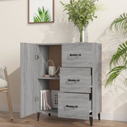 vidaXL Dressoir 69,5x34x90 cm bewerkt hout grijs sonoma eikenkleurig