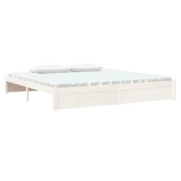 vidaXL Bedframe massief hout wit 200x200 cm