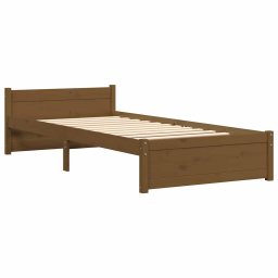 vidaXL Bedframe massief hout honingbruin 75x190 cm