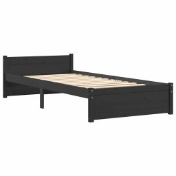 vidaXL Bedframe massief hout zwart 90x200 cm