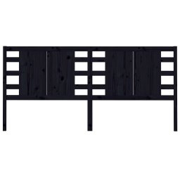 vidaXL Hoofdbord 126x4x100 cm massief grenenhout zwart