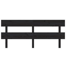 vidaXL Hoofdbord 204x3x81 cm massief grenenhout zwart
