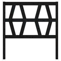 vidaXL Hoofdbord 81x4x100 cm massief grenenhout zwart