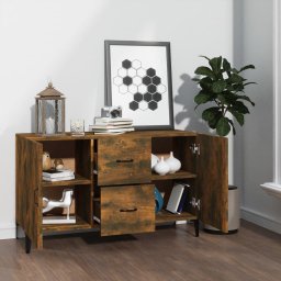 vidaXL Dressoir 100x36x60 cm bewerkt hout gerookt eikenkleurig
