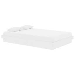 vidaXL Bedframe massief hout wit 120x190 cm
