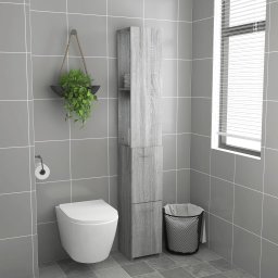 vidaXL Badkamerkast 25x26,5x170cm bewerkt hout grijs sonoma eikenkleur
