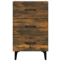 vidaXL Nachtkastje 40x40x66 cm bewerkt hout gerookt eikenkleurig