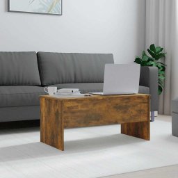 vidaXL Salontafel 102x50,5x46,5 cm bewerkt hout gerookt eikenkleurig