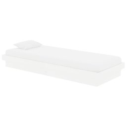 vidaXL Bedframe massief hout wit 75x190 cm