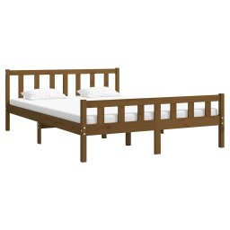 vidaXL Bedframe massief hout honingbruin 150x200 cm