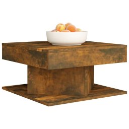 vidaXL Salontafel 57x57x30 cm bewerkt hout gerookt eikenkleurig