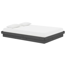vidaXL Bedframe massief hout grijs 140x190 cm