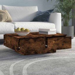 vidaXL Salontafel 90x60x31 cm bewerkt hout gerookt eikenkleurig