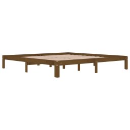 vidaXL Bedframe massief grenenhout honingbruin 200x200 cm