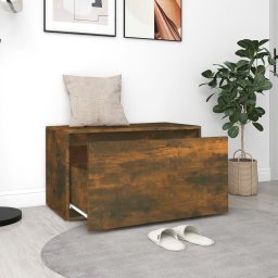 vidaXL Halbankje 80x40x45 cm bewerkt hout gerookt eikenkleurig