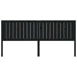 vidaXL Hoofdbord 205,5x4x100 cm massief grenenhout zwart