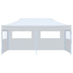 vidaXL Partytent pop-up met zijwanden 3x6 m staal wit