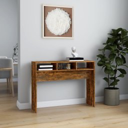 vidaXL Wandtafel 105x30x80 cm bewerkt hout gerookt eikenkleurig