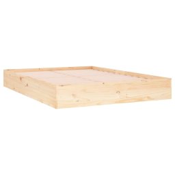 vidaXL Bedframe massief hout 135x190 cm