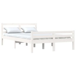 vidaXL Bedframe massief hout wit 150x200 cm