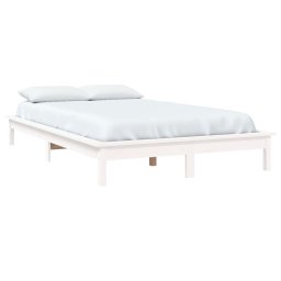 vidaXL Bedframe massief grenenhout wit 150x200 cm