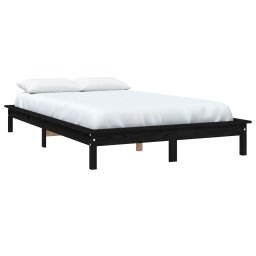 vidaXL Bedframe massief grenenhout zwart 150x200 cm