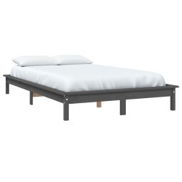 vidaXL Bedframe massief grenenhout grijs 200x200 cm