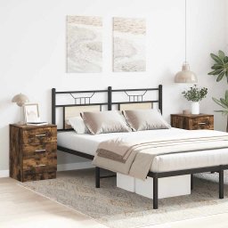 vidaXL Nachtkastjes 2 st 38x35x56 cm bewerkt hout gerookt eikenkleurig