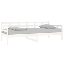vidaXL Slaapbank massief grenenhout wit 90x200 cm