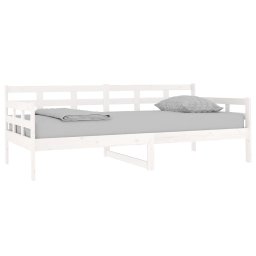 vidaXL Slaapbank massief grenenhout wit 90x190 cm