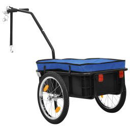 vidaXL Fietstrailer/trekwagen 155x60x83 cm staal blauw