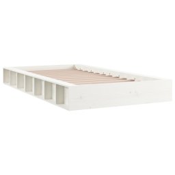 vidaXL Bedframe massief hout wit 75x190 cm
