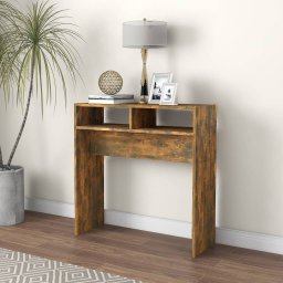 vidaXL Wandtafel 78x30x80 cm bewerkt hout gerookt eikenkleurig