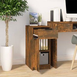 vidaXL Bureaukast 33,5x50x75 cm bewerkt hout gerookt eikenkleurig
