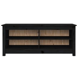 vidaXL Schoenenbank 110x38x45,5 cm massief grenenhout zwart