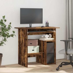 vidaXL Bureau 80x45x74 cm bewerkt hout gerookt eikenkleurig