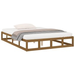 vidaXL Bedframe massief hout honingbruin 120x190 cm