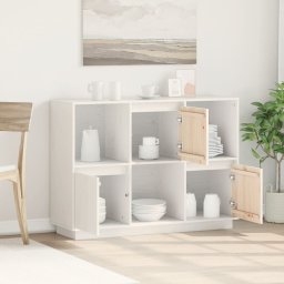vidaXL Dressoir 110,5x35x80 cm massief grenenhout wit