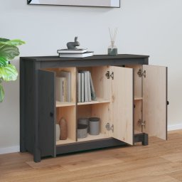 vidaXL Dressoir 100x35x74 cm massief grenenhout grijs
