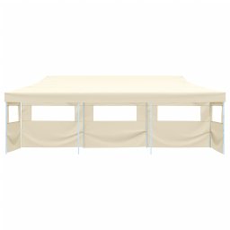 vidaXL Vouwtent pop-up met 5 zijwanden 3x9 m crème