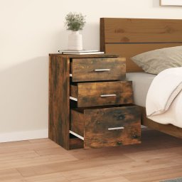 vidaXL Nachtkastje 40x40x63 cm bewerkt hout gerookt eikenkleurig