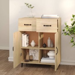 vidaXL Dressoir 69,5x34x90 cm bewerkt hout sonoma eikenkleurig