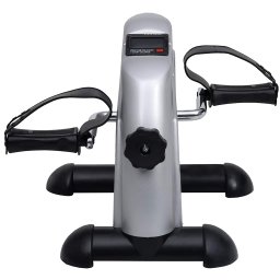 vidaXL Mini Hometrainer met plastic vliegwiel (zilver)