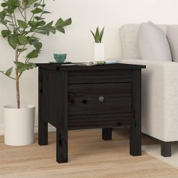 vidaXL Bijzettafels 2 st 40x40x39 cm massief grenenhout zwart