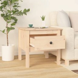 vidaXL Bijzettafel 50x50x49 cm massief grenenhout