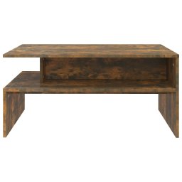 vidaXL Salontafel 90x60x42,5 cm bewerkt hout gerookt eikenkleurig